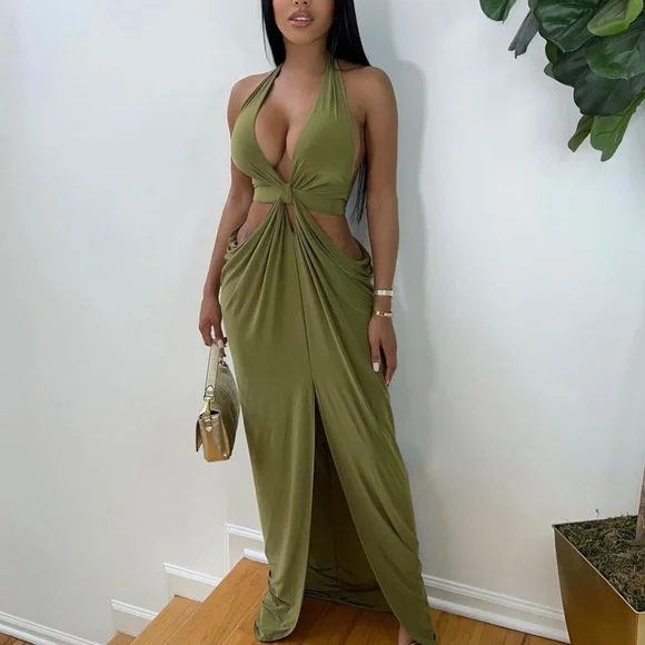 Envy Her Green Cutout Goddess Dress - Picture 5 of 12